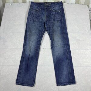Express Blake Loose Fit Straight Jeans Mens Blue Denim Street Style Size 30x30